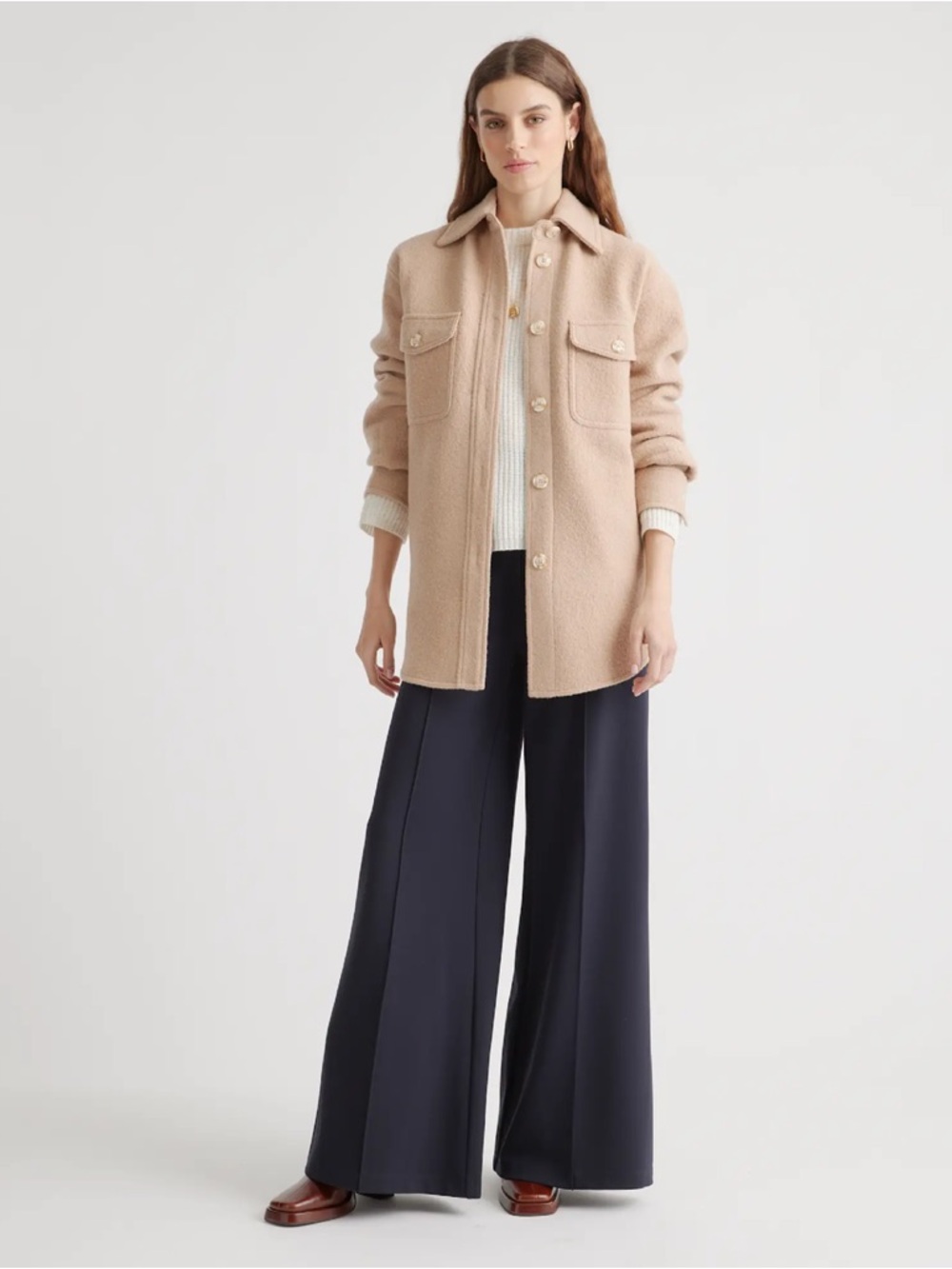 Quince | Ultra Stretch Ponte Super Wide-Leg High-Rise Pants in Black ~ Small - Picture 6 of 12